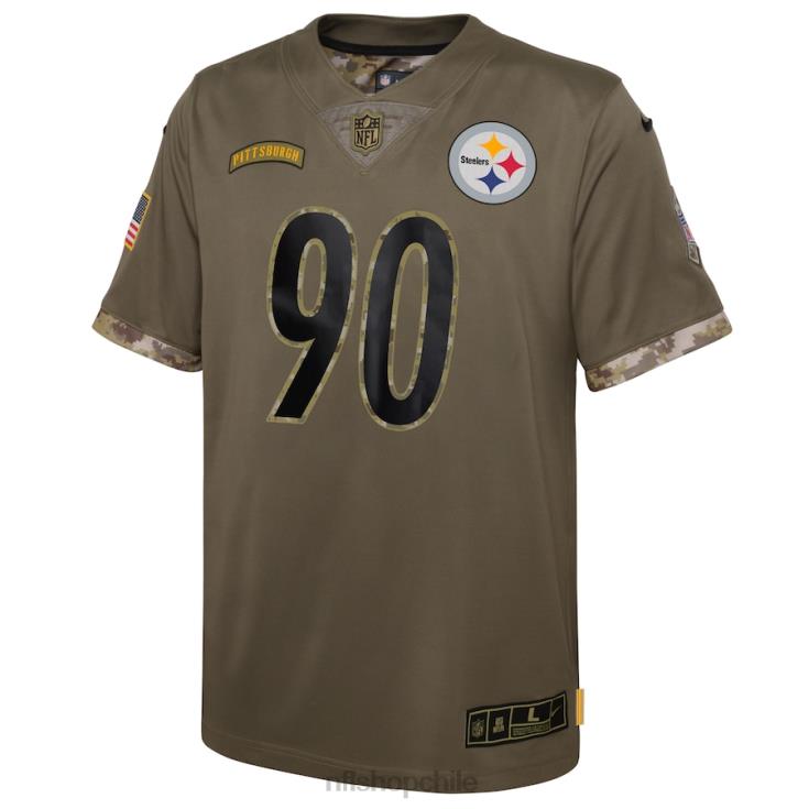 ropa NFL camiseta nike pittsburgh steelers oliva 2022 salute to service player limitada juventud 20DRH2572 - Image 2