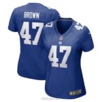 ropa NFL camiseta nike royal game cam marrón de los gigantes de nueva york mujer 20DRH4984