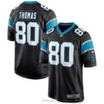 ropa NFL carolina panthers ian thomas nike camiseta negra del juego hombres 20DRH3162