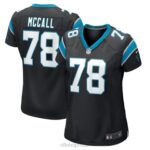 ropa NFL carolina panthers marquan mccall nike camiseta negra del jugador del juego mujer 20DRH5455