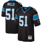 ropa NFL carolina panthers sam mills mitchell & ness réplica de camiseta negra heredada hombres 20DRH1214