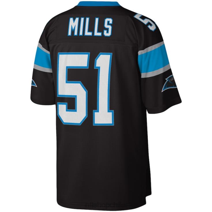 ropa NFL carolina panthers sam mills mitchell & ness réplica de camiseta negra heredada hombres 20DRH1214 - Image 3