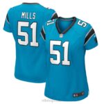 ropa NFL carolina panthers sam mills nike camiseta azul de jugador retirado mujer 20DRH2996