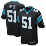 ropa NFL carolina panthers sam mills nike negro juego jugador retirado camiseta hombres 20DRH1948