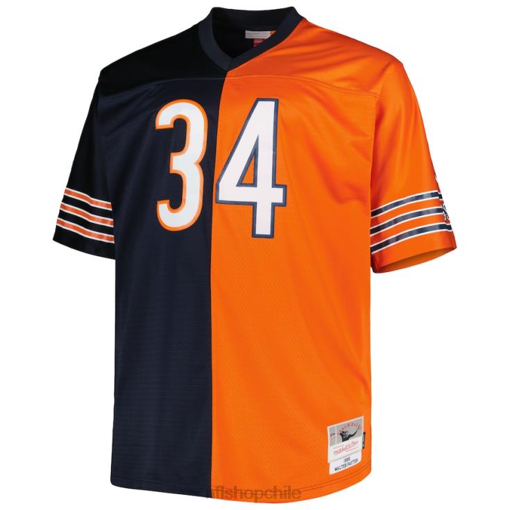 ropa NFL chicago bears walter payton mitchell & ness azul marino/naranja grande y alto legado dividido réplica de jugador retirado hombres 20DRH1569 - Image 2