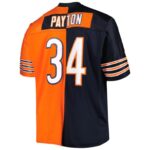 ropa NFL chicago bears walter payton mitchell & ness azul marino/naranja grande y alto legado dividido réplica de jugador retirado hombres 20DRH1569 - Image 3