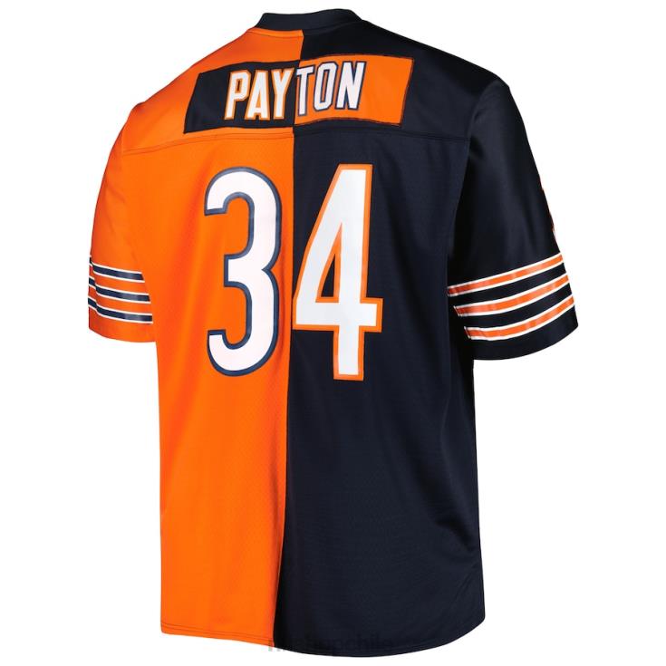 ropa NFL chicago bears walter payton mitchell & ness azul marino/naranja grande y alto legado dividido réplica de jugador retirado hombres 20DRH1569 - Image 3