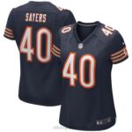 ropa NFL chicago osos gale sayers nike azul marino juego jugador retirado camiseta mujer 20DRH3013