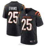 ropa NFL cincinnati bengals chris evans nike camiseta negra del juego hombres 20DRH4455