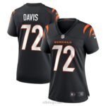 ropa NFL cincinnati bengals domenique davis nike camiseta negra del jugador del juego mujer 20DRH6554