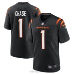 ropa NFL cincinnati bengals ja'marr Chase camiseta nike negra game hombres 20DRH88