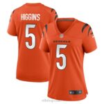 ropa NFL cincinnati bengals tee higgins camiseta de jugador de juego alternativo naranja nike mujer 20DRH569