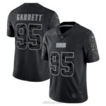ropa NFL cleveland browns myles garrett camiseta nike negra rflctv limitada hombres 20DRH2451