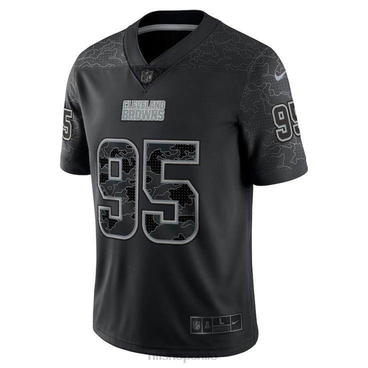 ropa NFL cleveland browns myles garrett camiseta nike negra rflctv limitada hombres 20DRH2451 - Image 3
