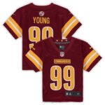 ropa NFL comandantes de washington persiguen joven camiseta nike juego burdeos niños 20DRH3688