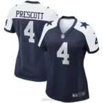 ropa NFL dallas cowboys dak prescott nike azul marino juego alternativo camiseta del equipo mujer 20DRH1118