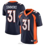 ropa NFL denver broncos justin simmons camiseta nike azul marino alternativa vapor limitada hombres 20DRH2457