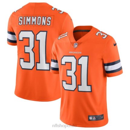 ropa NFL denver broncos justin simmons camiseta nike naranja alternativa vapor limitada hombres 20DRH2476