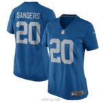 ropa NFL detroit lions barry sanders nike azul 2017 retroceso jugador retirado juego camiseta mujer 20DRH3001