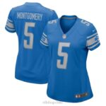 ropa NFL detroit lions david montgomery nike azul jugador camiseta mujer 20DRH3700