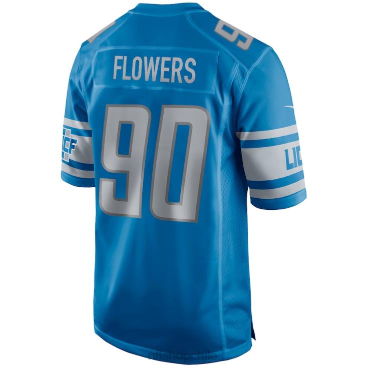 ropa NFL detroit lions trey flores nike azul juego camiseta hombres 20DRH4091 - Image 3