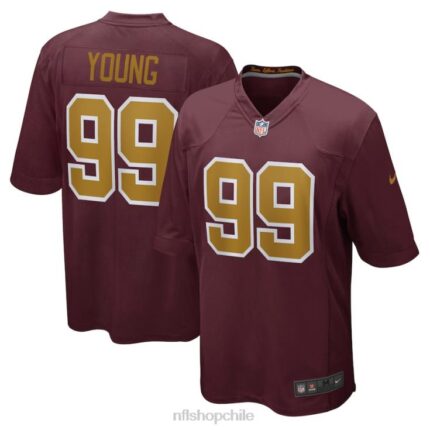 ropa NFL Equipo de fútbol de Washington Chase Young Nike camiseta de juego alternativa burdeos hombres 20DRH2641