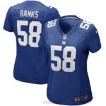 ropa NFL Gigantes de Nueva York Carl Banks Nike Royal Game Camiseta de jugador retirado mujer 20DRH6102