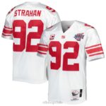 ropa NFL gigantes de nueva york michael strahan mitchell & ness blanco super bowl xlii auténtico retroceso camiseta de jugador retirado hombres 20DRH234