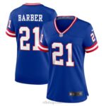 ropa NFL gigantes de nueva york tiki barbero nike royal classic jugador retirado juego camiseta mujer 20DRH3446
