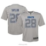 ropa NFL indianapolis potros jonathan taylor nike gris atmósfera juego camiseta juventud 20DRH3527