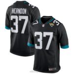 ropa NFL jacksonville jaguars tre herndon nike camiseta negra juego hombres 20DRH4909