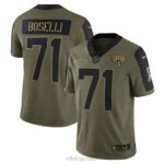 ropa NFL jaguares de jacksonville tony boselli nike oliva 2021 saludo al servicio jugador retirado camiseta limitada hombres 20DRH3068