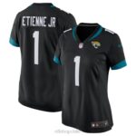 ropa NFL jaguares de jacksonville travis etienne nike camiseta negra del juego mujer 20DRH1790