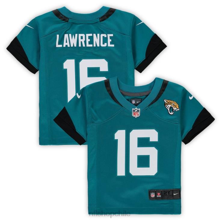ropa NFL jaguares de jacksonville trevor lawrence nike camiseta de juego verde azulado niños 20DRH1057 - Image 1