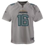 ropa NFL jaguares de jacksonville trevor lawrence nike camiseta gris atmósfera del juego juventud 20DRH1439 - Image 2