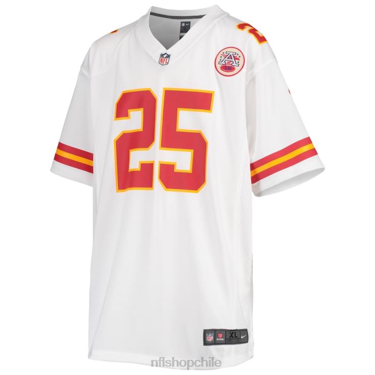 ropa NFL kansas city chiefs clyde edwards-helaire camiseta nike blanca del juego juventud 20DRH1830 - Image 2