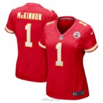 ropa NFL kansas city chiefs jerick mckinnon nike camiseta roja del jugador del juego mujer 20DRH1864