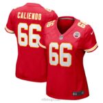 ropa NFL kansas city chiefs mike caliendo camiseta nike roja del jugador del juego mujer 20DRH6647