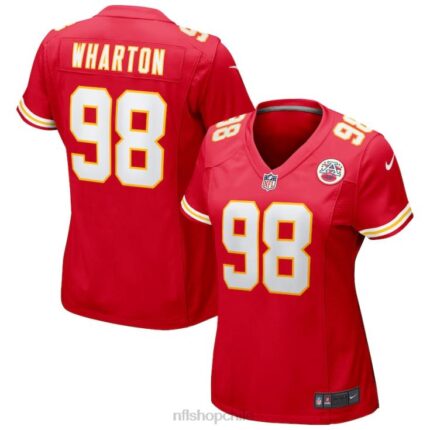 ropa NFL kansas city chiefs tershawn wharton camiseta nike roja del juego mujer 20DRH5828