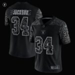 ropa NFL las vegas raiders bo jackson nike jugador retirado negro rflctv camiseta limitada hombres 20DRH2738 - Image 2