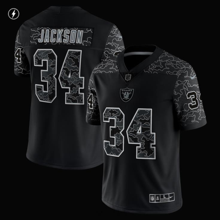 ropa NFL las vegas raiders bo jackson nike jugador retirado negro rflctv camiseta limitada hombres 20DRH2738 - Image 2