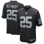 ropa NFL las vegas raiders fred biletnikoff nike negro juego jugador retirado camiseta hombres 20DRH1005