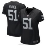 ropa NFL las vegas raiders malcolm koonce nike camiseta negra game mujer 20DRH6036