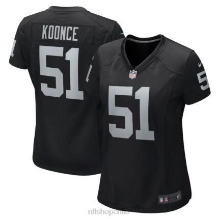 ropa NFL las vegas raiders malcolm koonce nike camiseta negra game mujer 20DRH6036