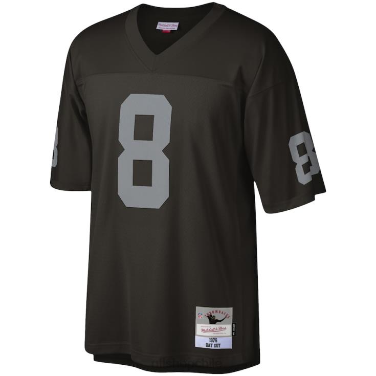 ropa NFL las vegas raiders ray guy mitchell & ness camiseta réplica heredada negra 1976 hombres 20DRH2999 - Image 2