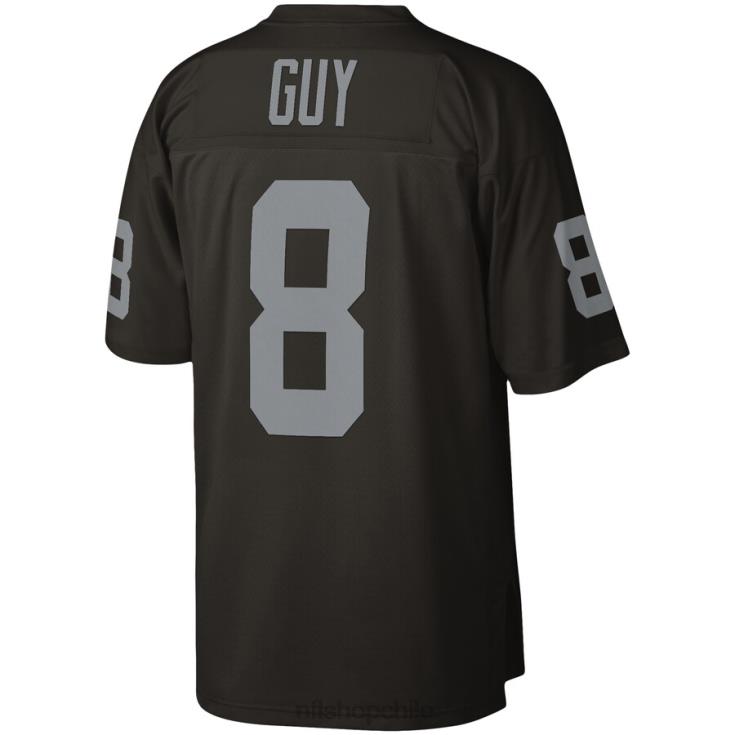 ropa NFL las vegas raiders ray guy mitchell & ness camiseta réplica heredada negra 1976 hombres 20DRH2999 - Image 3