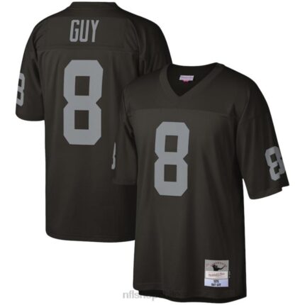 ropa NFL las vegas raiders ray guy mitchell & ness camiseta réplica heredada negra 1976 hombres 20DRH2999