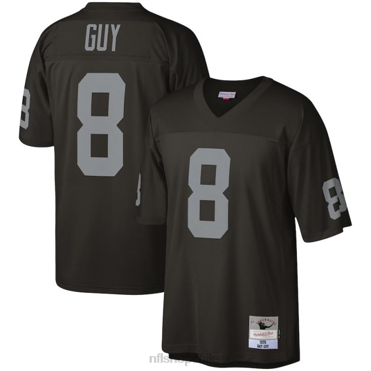 ropa_nfl_las_vegas_raiders_ray_guy_mitchell_ness_camiseta_replica_heredada_negra_1976_hombres_20drh2999.jpg ropa NFL las vegas raiders ray guy mitchell & ness camiseta réplica heredada negra 1976 hombres 20DRH2999 - Image 1