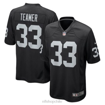 ropa NFL las vegas raiders roderic teamer nike camiseta de juego negra hombres 20DRH5601