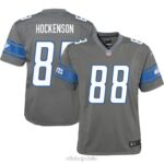 ropa NFL leones de detroit t.j. camiseta hockenson nike plata equipo juego juventud 20DRH2511